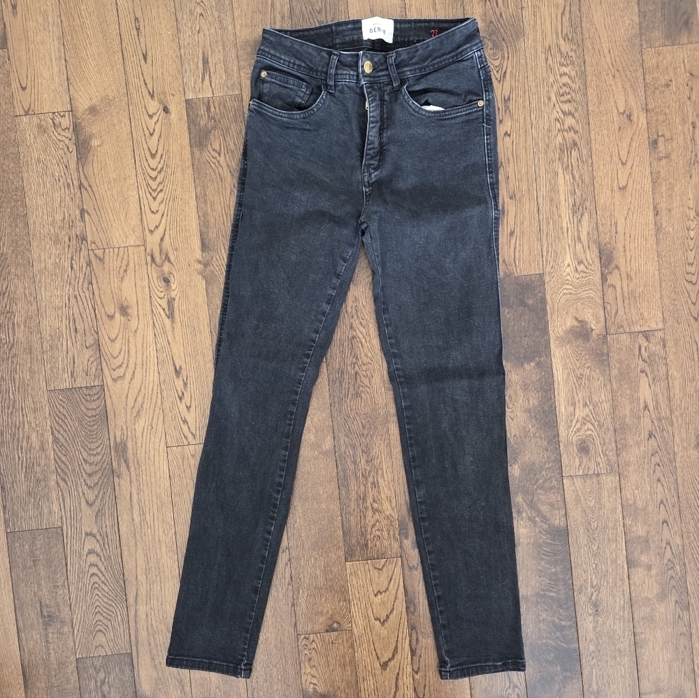 Sezane Denim Skinny Jeans In Black Size 27